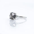 2.22ct Rose Cut Salt & Pepper Diamond Engagement Ring | Magpie Jewellery