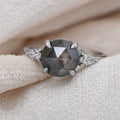 2.22ct Rose Cut Salt & Pepper Diamond Engagement Ring | Magpie Jewellery