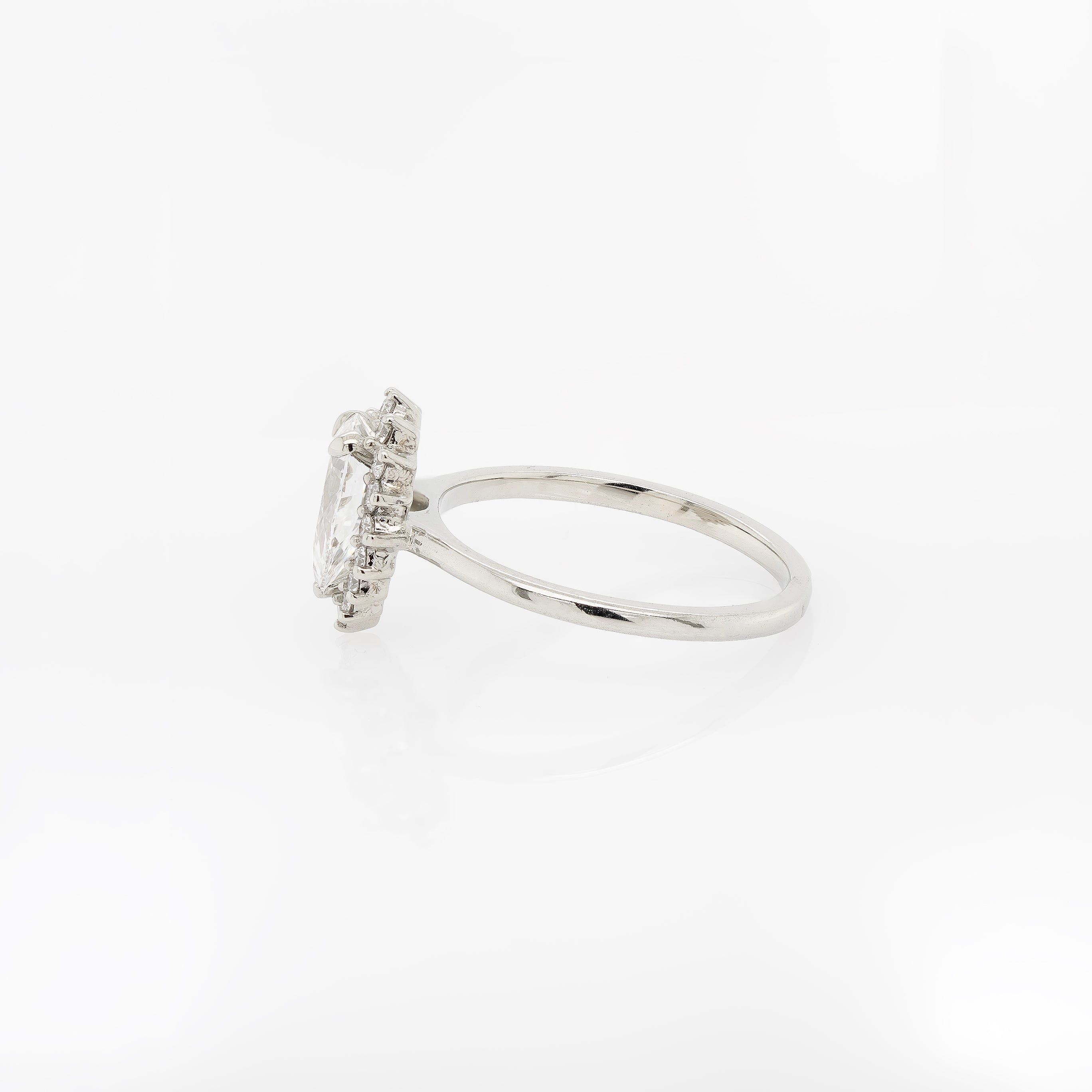 0.96ct Pear-Shaped Diamond Halo Engagement Ring | Magpie Jewellery