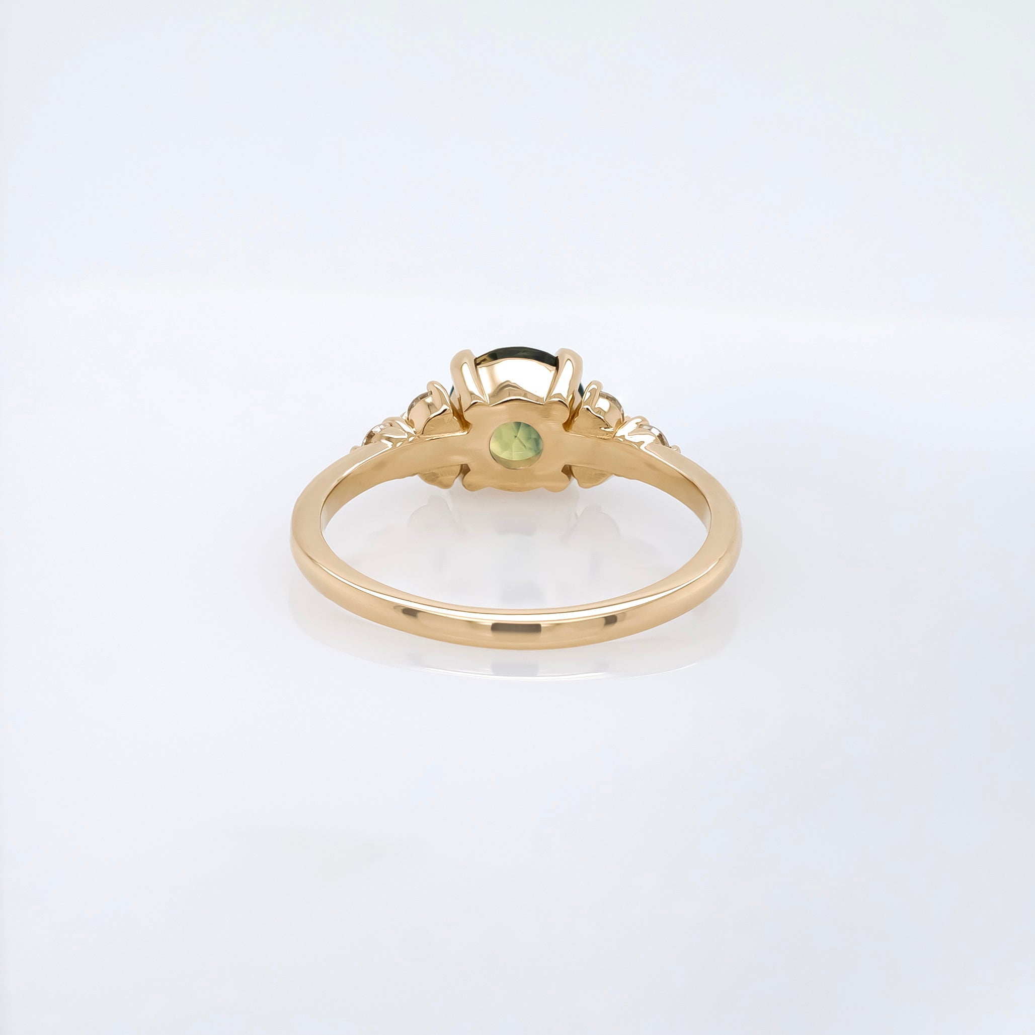 1.15ct Australian Teal Sapphire Engagement Ring | Magpie Jewellery