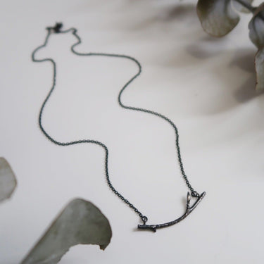 Oxidized Branch Bar Necklace - Magpie Jewellery