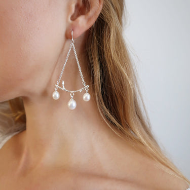 Branch Chandelier Earrings with Pearls - Magpie Jewellery