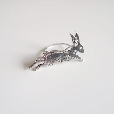 Leaping Rabbit Ring - Magpie Jewellery