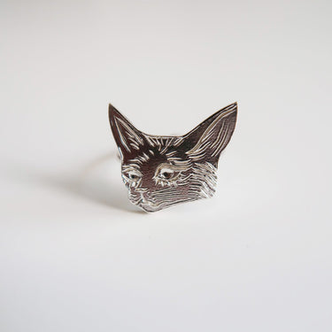Cat Head Ring - Magpie Jewellery