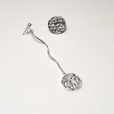 Asymmetrical Moon Statement Earrings - Magpie Jewellery