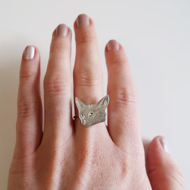Cat Head Ring - Magpie Jewellery
