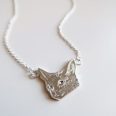 Cat Head Necklace - Magpie Jewellery