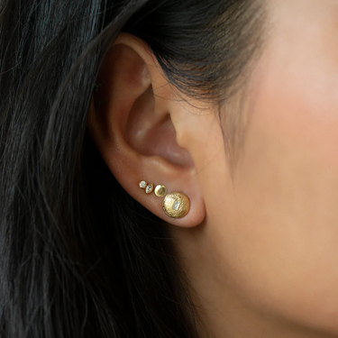 Diamond Window 'Boulder' Disc Studs | Magpie Jewellery