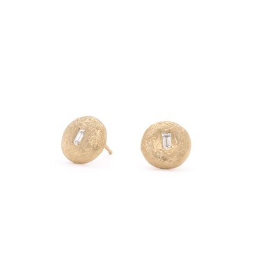 Diamond Window 'Boulder' Disc Studs | Magpie Jewellery