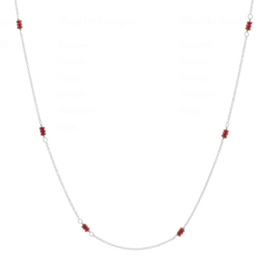 Luna Ruby Station Necklace - Magpie Jewellery